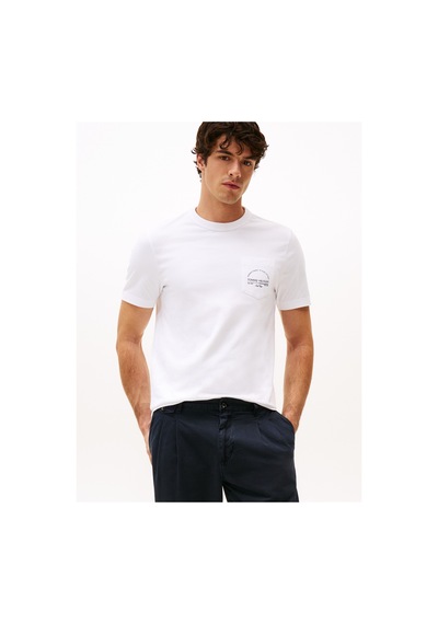Tommy Hilfiger Hılfıger Arch Pocket Tee Erkek Beyaz T-shirt - Mw0mw38623