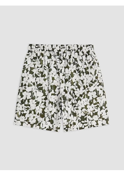 Lcw Swımwear Haki Kısa Boy Çiçek Desenli Erkek Deniz Şortu