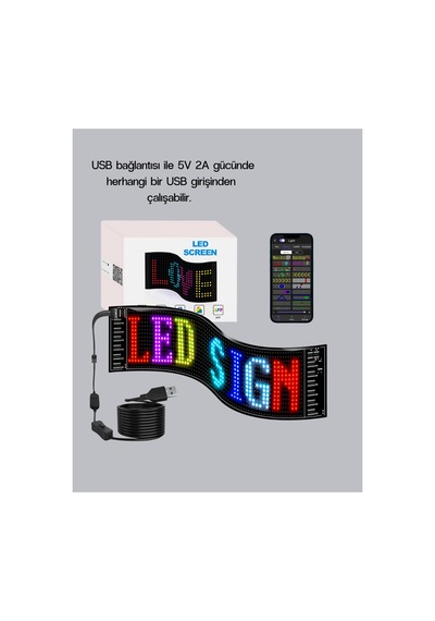 Astraltech Rgb Led Panel Usb Güç Girişli, Gıf Ve Yazı Gösterimli Akıllı Ekran