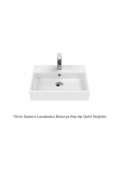 Creavit NX242 Next Tezgah Üstü Kare Lavabo Beyaz 40 x 50 CM
