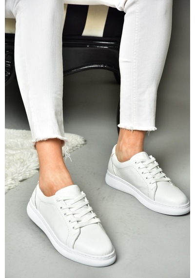 Fox Shoes P555460903 Beyaz Hakiki Deri Spor Ayakkabı Sneakers Beyaz