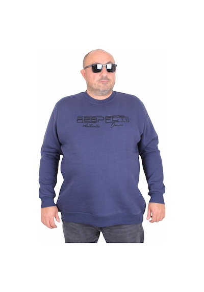 Moc Grande Mocgrande Erkek Büyük Beden Sıfır Yaka 3ip Sweat Respect 24205 Indıgo Indigo