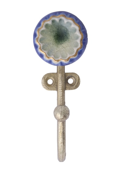 Yargıcı Seramik Detaylı Metal Dekoratif Askı 13x5 Cm 26knha1015c St