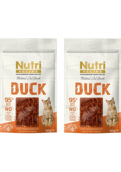 Nutri Feline Duck Ördek Etli Tahılsız Kedi Ödülü 50 Gr. X 2 Adet