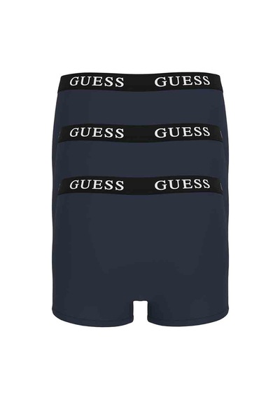 Guess Erkek Placed Logo 3'lü Boxer - Lacivert Lacivert