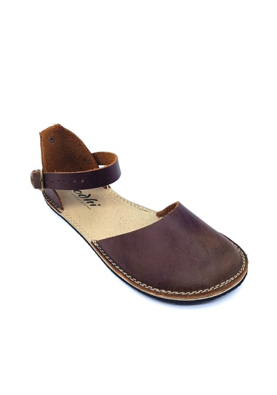 Bodhi Handcraft Kadın Barefoot Hakiki Deri Minimalist Günlük Sandalet El İmalatı Koyu Kahverengi