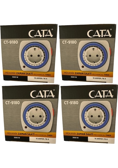Cata Ct-9180 3680w 16 Amper Mekanik Zaman Saati 4 Adet