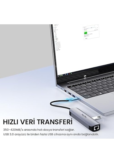 Type-c Pd100w 5 Portlu 4k 30hz Hdmı 100mbps Ethernet Usb 2.0 + Usb 3.0 Çoklayıcı Hub 01