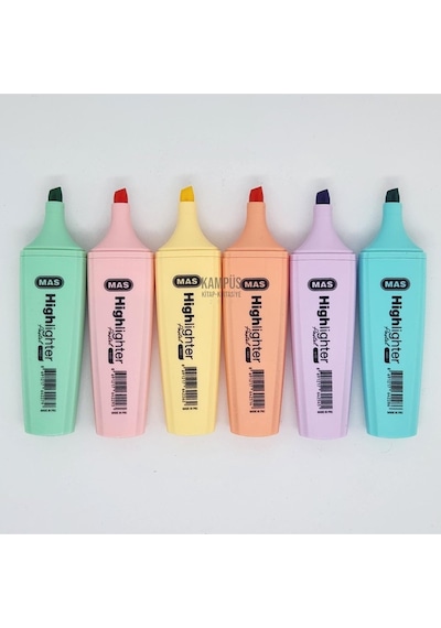 Pastel Highlighter Fosforlu Kalem 6'lı Çok Renkli