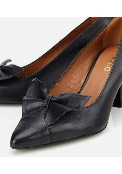 Hotiç Kadın Deri Siyah Fiyonk Detaylı İnce Topuklu Stiletto 01ayh315460a100 01ayh315460a100 Siyah