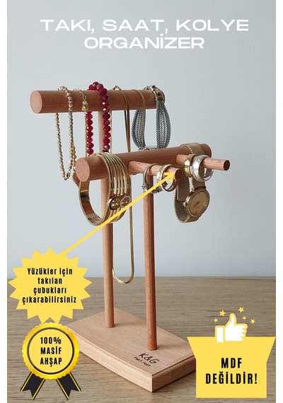 Takı Organizer Ahşap Takı Askısı 25 Cm Takı Standı Yüzük Kolye Askısı Takı Ve Aksesuar Düzenleyici