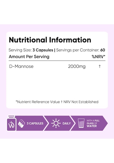 High Strength D-mannose 2000 Mg 180 Kapsül 2 Aylık