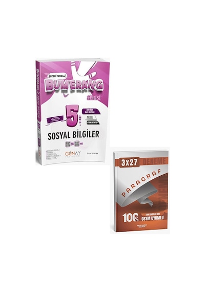 Günay 2027 5. Sınıf Sosyal Bilgiler Bumerang Etkinlikli Akıllı Defter Kitap+anla Kazan Paragraf Deneme