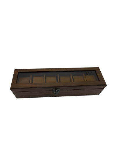 Woodini Premium Taba 6'lı Ahşap Saat Kutusu - Yeni Nesil Yastıklı
