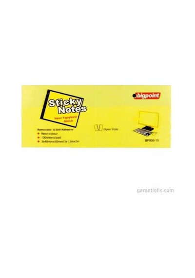 Bigpoint Bp 805 Neon Yapışkanlı Not Kağıdı 100 Yaprak 40x50mm