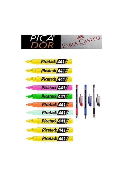 Picatack 441 Fosforlu Kalem Karmaofis Set 1 Karışık5