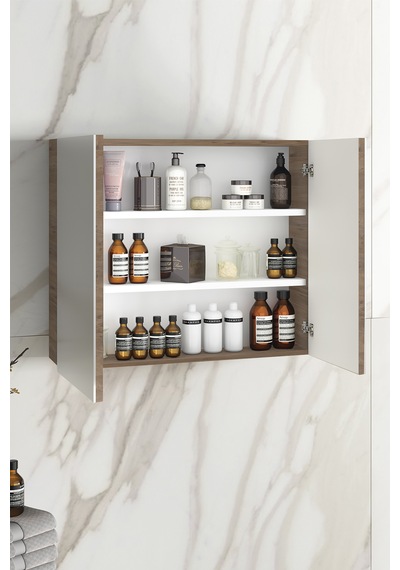 Çiğdem 65 Cm Atlantik Çam Mdf Aynalı Asma Banyo Üst Dolabı Atlantik Çam