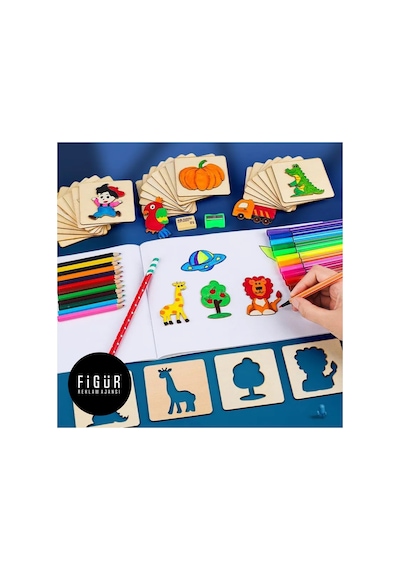 Kk Swords Montessori Çocuklar Boyama Eğitici Ahşap Şablonlar Yap Boz Oyuncak