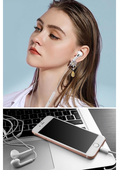 Dgc Avm İphone Ucu Çıkışlı Pop Up Kulakiçi Yumuşak Kontrol Tuşlu Kulaklık Siyah