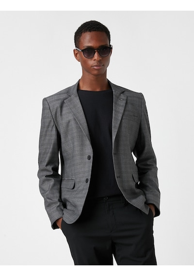 Koton Ekoseli Blazer Ceket Gri Ekose 3wam50021hw 3WAM50021HW0C3 Gri Koton Ekoseli Blazer Ceket Gri Ekose 3wam50021hw 3WAM50021HW0C3 Gri