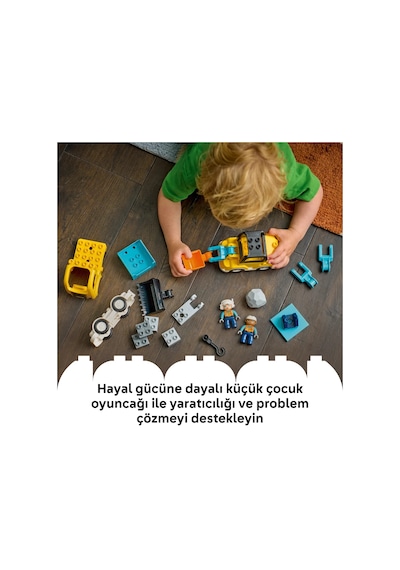LEGO® DUPLO® Kasabası 3'ü 1 Arada İnşaat Araçları 10475 - 2 Yaş ve Üzeri Çocuklar için Yaratıcı Oyuncak Yapım Seti (22 Parça)