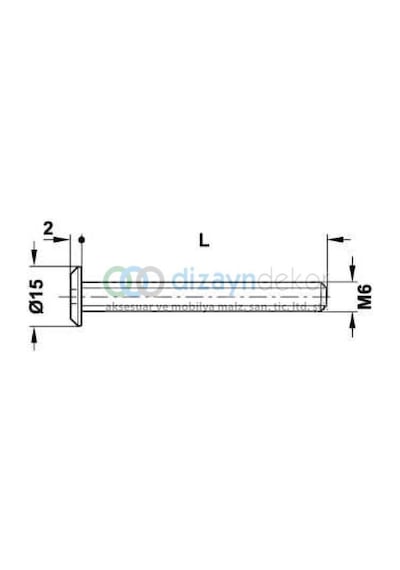 Alyan Başlı Silindir Vida M6 80 Mm