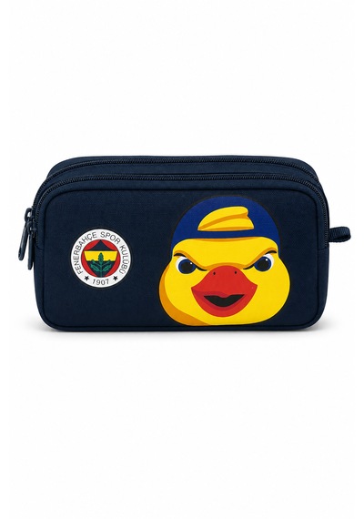 Fenerbahçe Lisanslı Yellow Karakterli Kalemlik - Lacivert 2 Bölmeli Kalem Çantası Sarı - Lacivert
