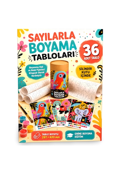 Sayılarla Boyama Tabloları 36 Adet A3 Boyama Etkinliği