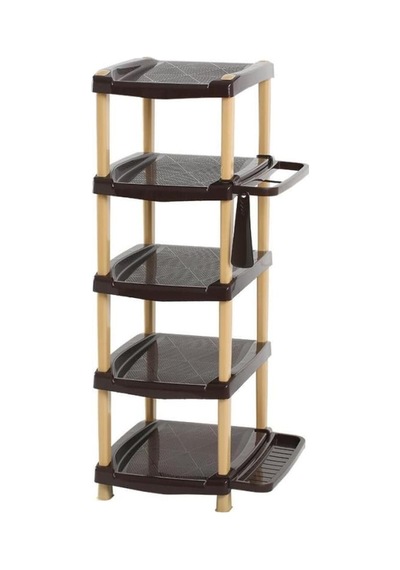 Sy-5140 Plastik Smartline Tekli Ayakkabılık 5 Katlı Kahverengi Çok Renkli