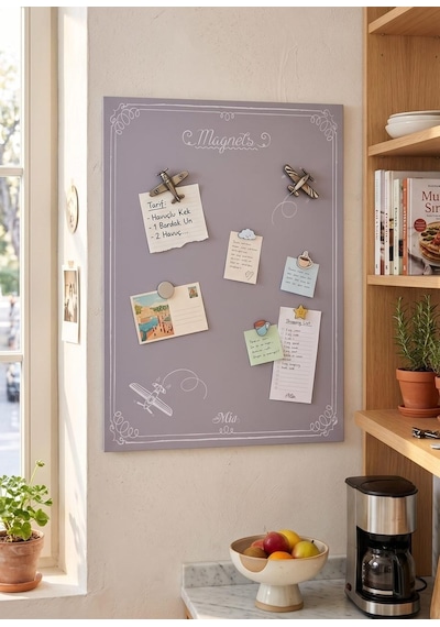 The Mia Magnet Panosu 70x50 Cm Açık Gri Krn0040