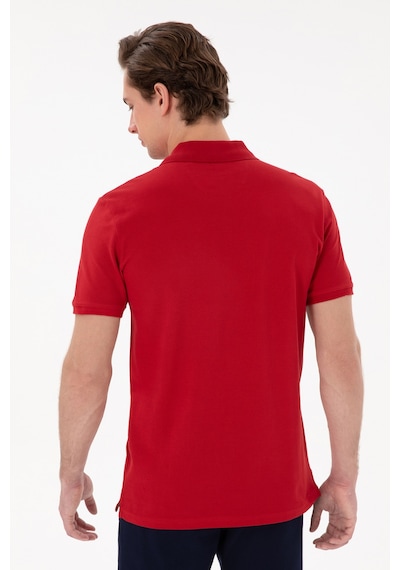 U.S. Polo Assn. Erkek Slim Fit Polo Yaka Kırmızı Basic Tişört 50298041-VR171
