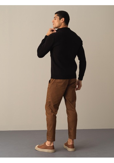 Xint Siyah Regular Fit Dik Yaka Pamuklu Hırka 801666