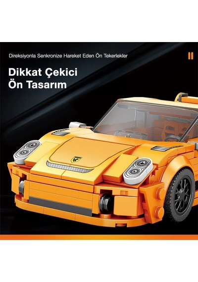 Reobrix Creator 791 Porsche 911 Gt3 Spor Araba Yaratıcı Yapı Blok Seti Building Blocks - 338 Parça