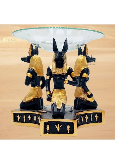 Anubis Buhurdanlık Esansiyel Yağ Brülörü Antik Mısır Firavun