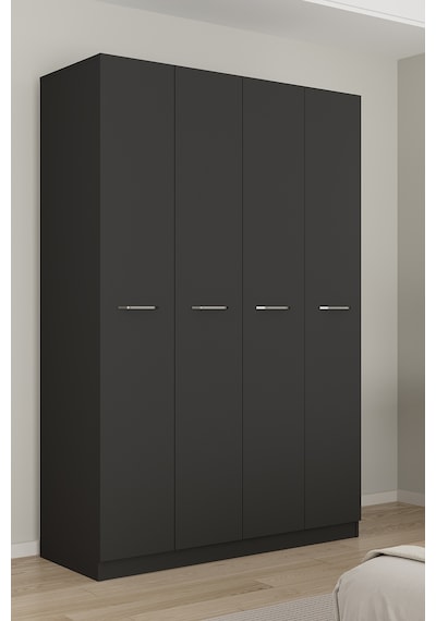 Aeka Ae-3190 Burç 4 Kapaklı Çok Bölmeli Askılı Raflı Ve Çekmeceli 210x140x53cm Gardırop Antrasit - Antrasit Aeka Ae-3190 Burç 4 Kapaklı Çok Bölmeli Askılı Raflı Ve Çekmeceli 210x140x53cm Gardırop Antrasit - Antrasit