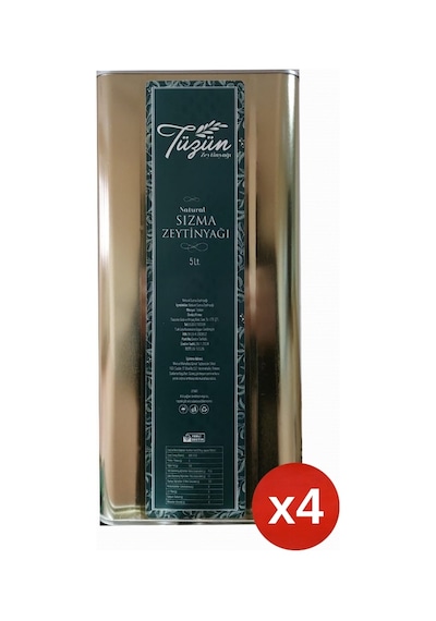 5 Lt X 4 Teneke Tüzün Natural Sızma Zeytinyağı