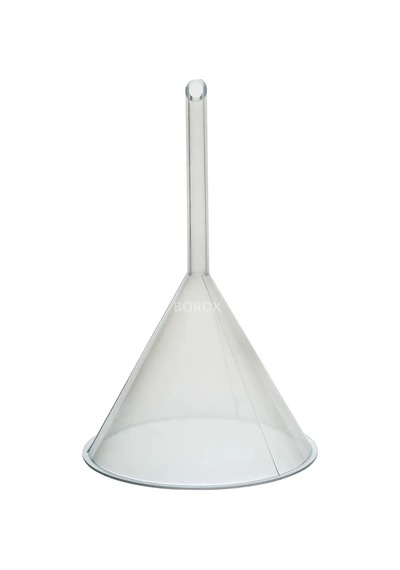 Borox Plastik Uzun Sap Laboratuvar Hunisi 100 MM