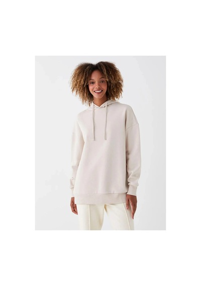 LC Waikiki Xsıdebej Düz Oversize Kadın Kalın Hoodie Beıge