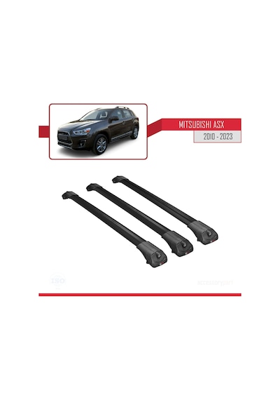 Mitsubishi Asx 2010-2023 Arası İle Uyumlu Ace-1 Ara Atkı Tavan Barı Siyah 3 Adet Bar