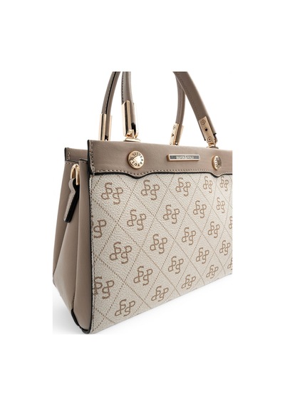 Silver & Polo Silver Polo Bej - Kum Monogram Kadın El Çantası Sp1292