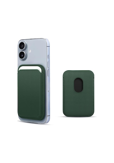 Microsonic Apple iPhone Uyumlu 17 Leather Wallet Magsafe Koyu Yeşil -