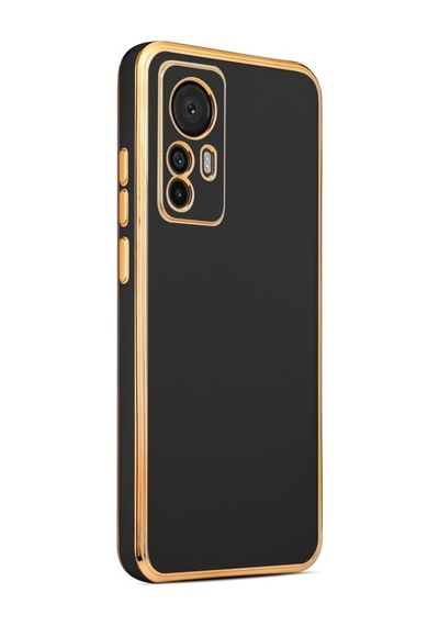 Xiaomi Mi 12t Pro Uyumlu Kılıf Kenarları Parlak Altın Renkli Kamera Korumalı Soft Tasarım Kılıf