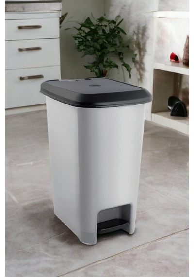 Slim Pedallı Çöp Kovası 25 Litre Gri Çöp Kovası Çok Renkli