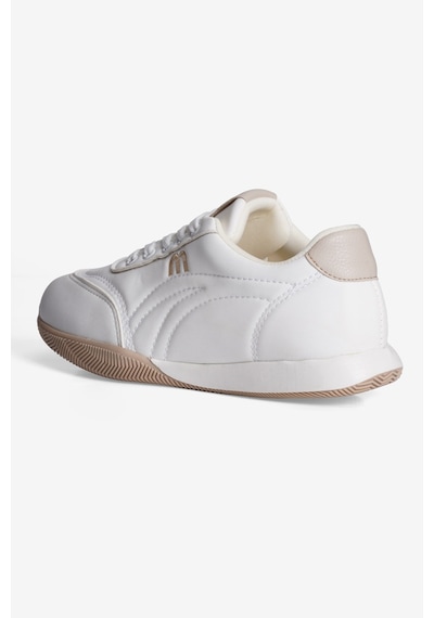 Mubiano Kadın Sneaker Günlük Rahat Bağcıklı Konfor Tabanlı Spor Ayakkabı Movi Beyaz