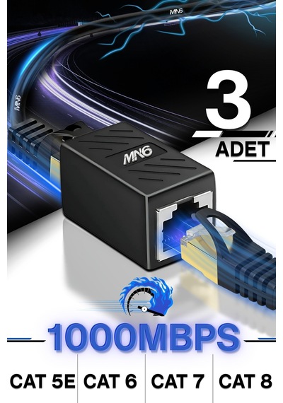 Mn6 M13x Kablo Birleştirici/3adet-cat5-cat6-cat7-cat8-uyumlu/lan Kablosu Birleştirici Ara Aparatı
