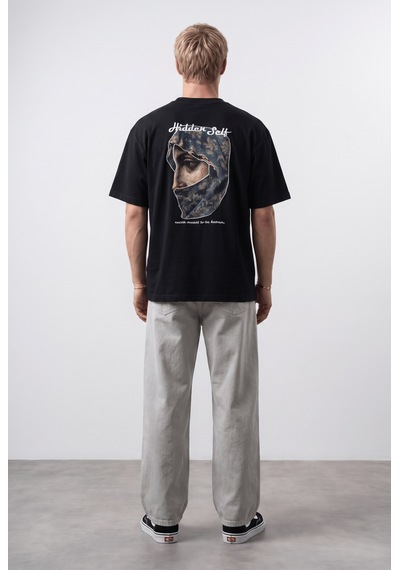 Respire Erkek Hidden Self Baskılı Oversize T-shirt Siyah
