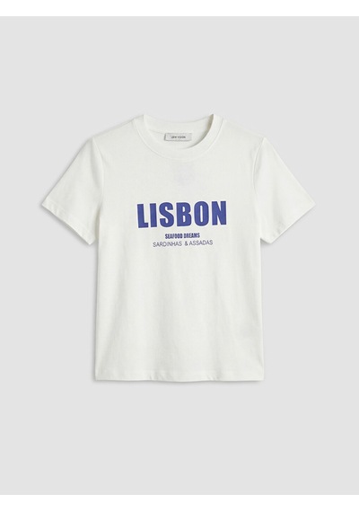Lcw Vision Beyaz Lisbon Baskılı %100 Pamuklu Kadın Tişört