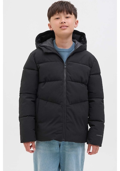 Jack & Jones Jjglobal Puffer Jacket Jn Siyah Erkek Çocuk Mont Siyah