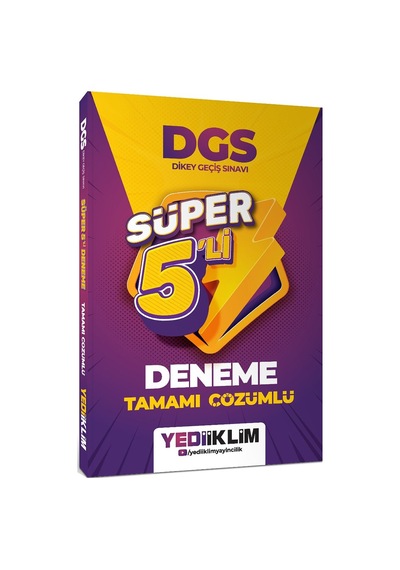 Yediiklim Yayınları 2027 Dgs Tamamı Çözümlü Süper 5 Li Deneme