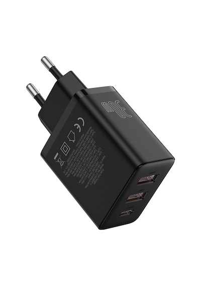 Baseus Cube CC-XFK30UE-U 2U+C 30 W Hızlı Şarj Cihazı Siyah